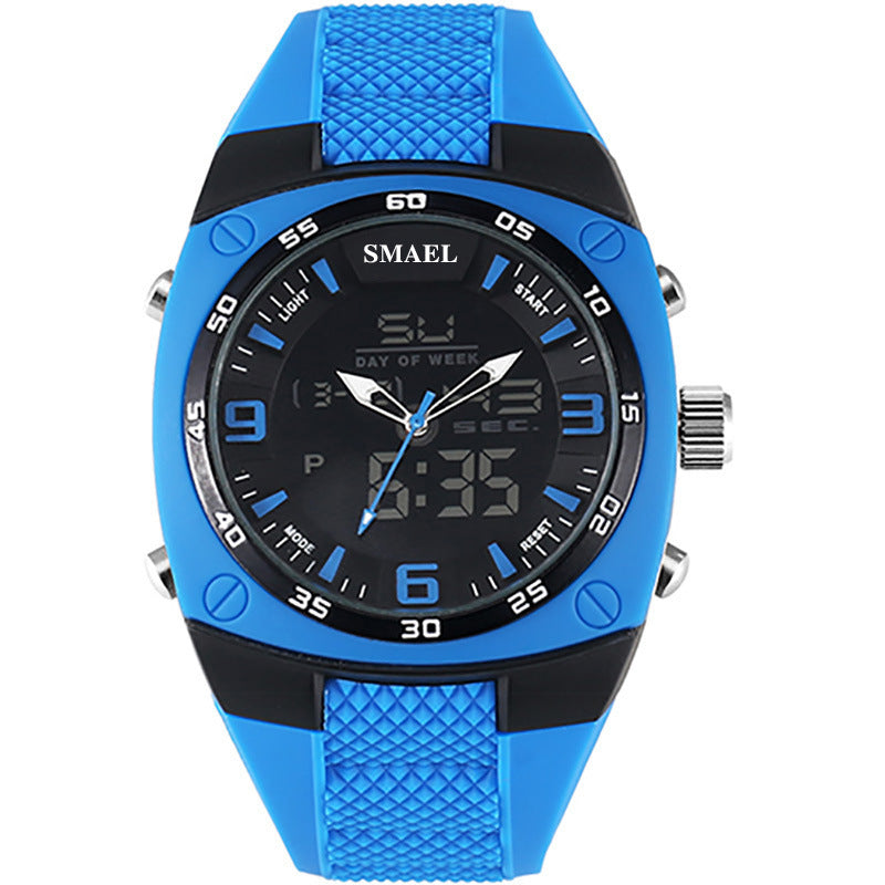 Reloj electrónico multifuncional deportivo resistente al agua con cronometraje para hombre