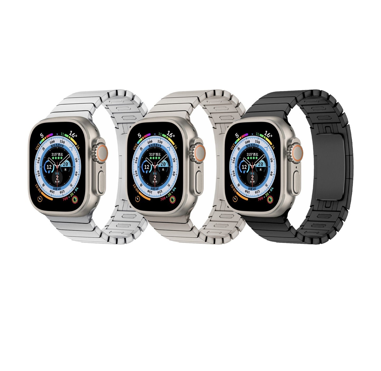 Adecuado para Smartwatch 8 Correa de acero inoxidable con hebilla de lazo Correa de reloj de metal IWatch