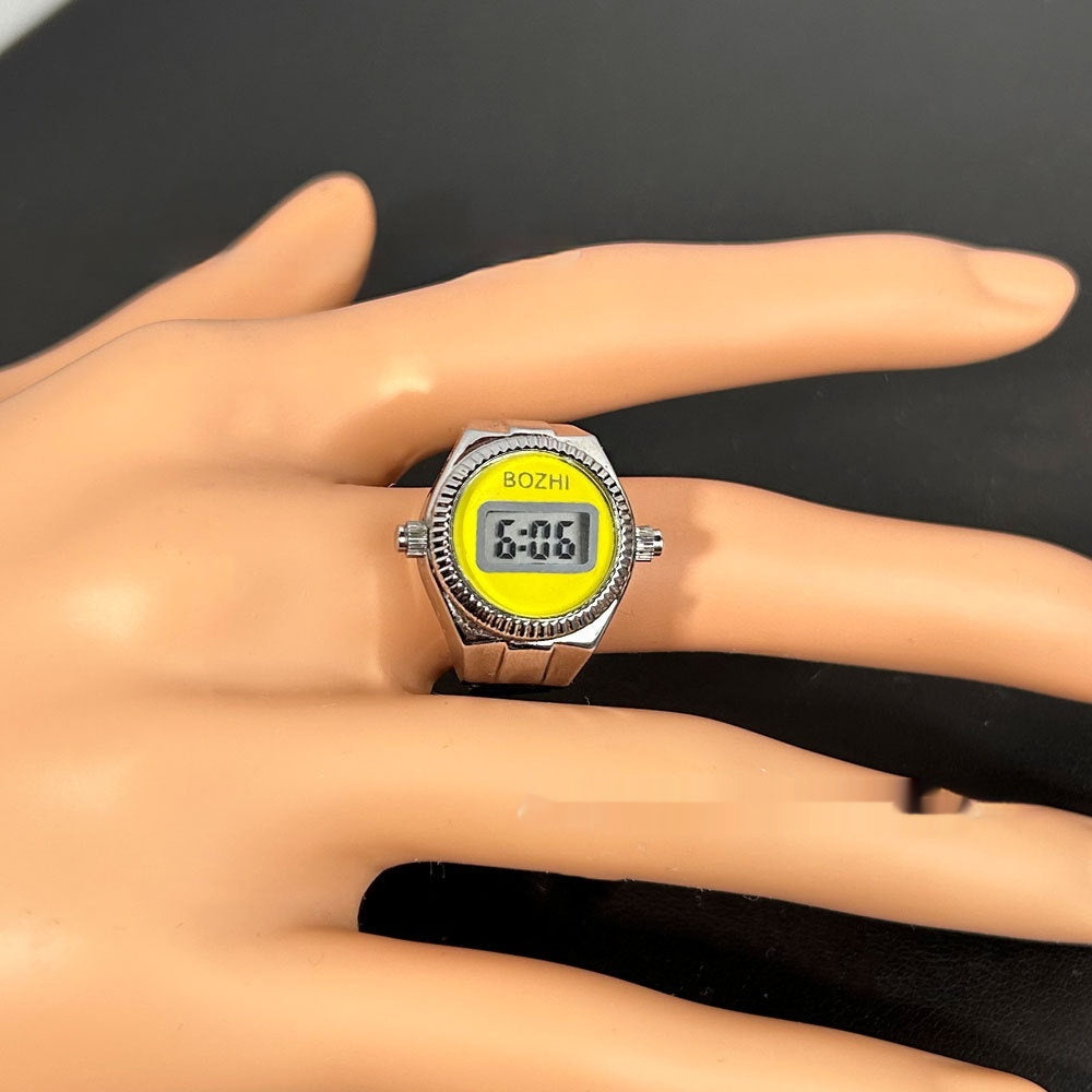 Reloj electrónico de moda para mujer, mini reloj con anillo