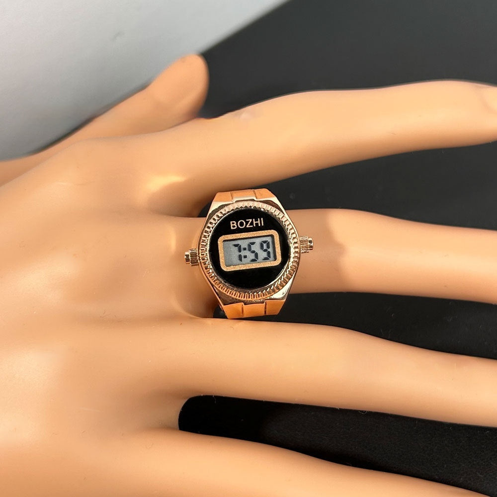 Reloj electrónico de moda para mujer, mini reloj con anillo