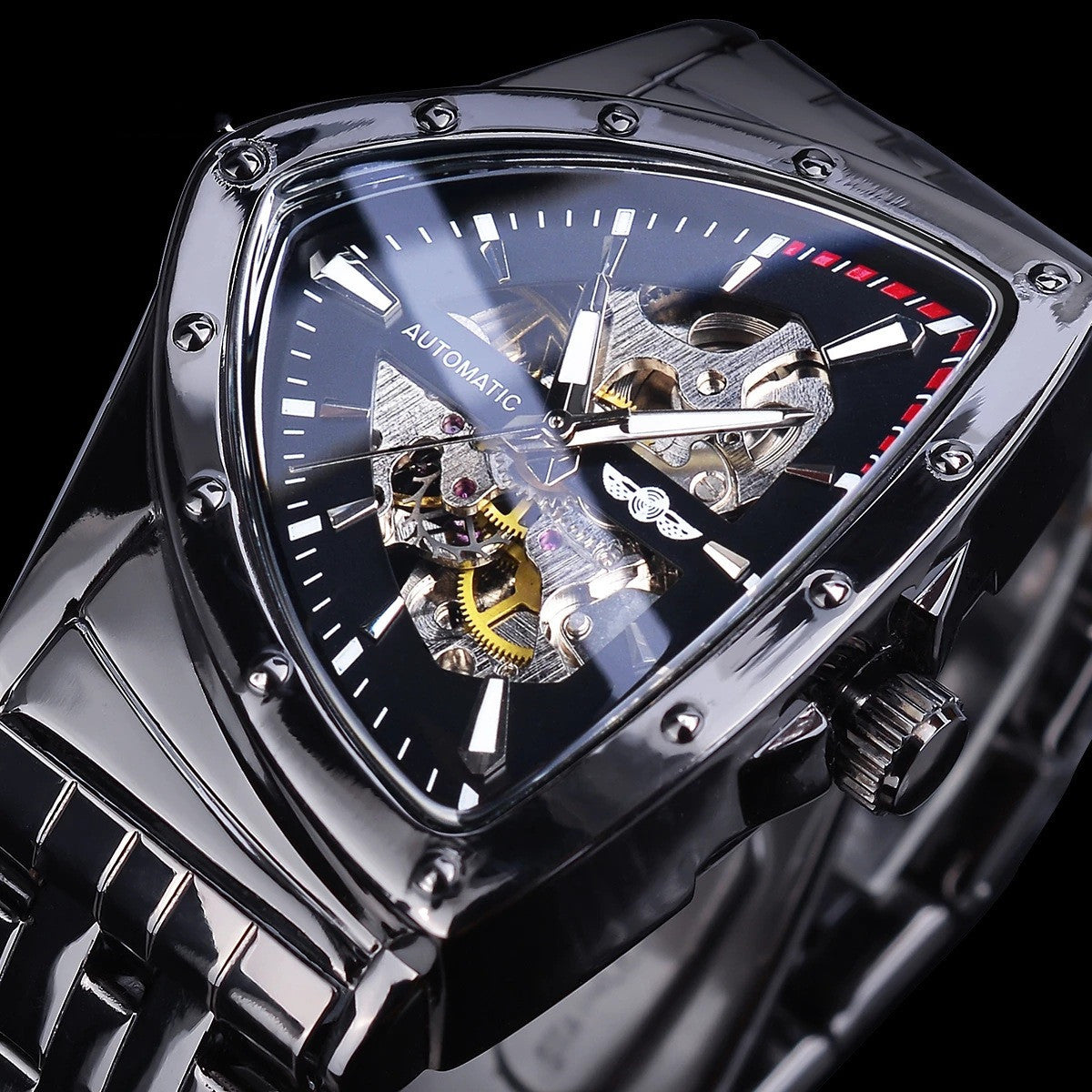 Reloj Mecánico Moda Hueco Parte Trasera Transparente Cubierta Hombres