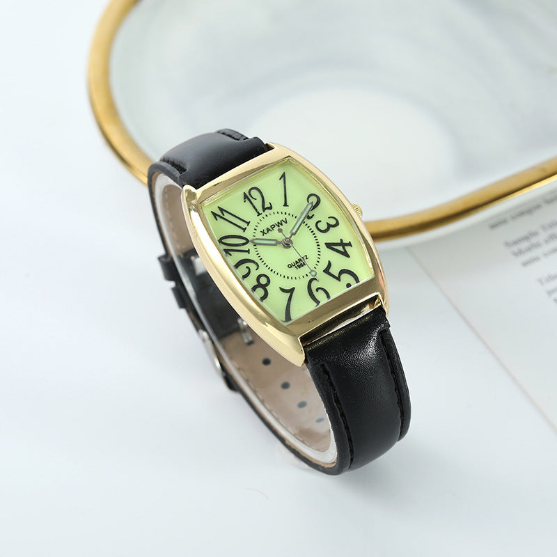 Reloj de pareja cuadrado con barril de vino luminoso de moda