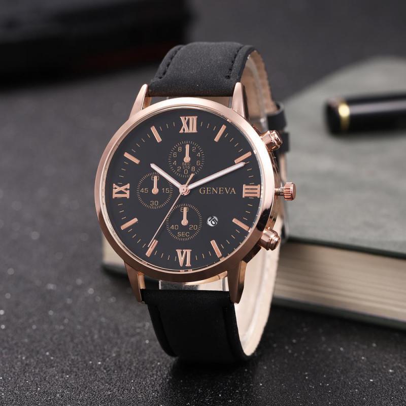 Reloj casual con correa y tres ojos y seis manecillas para hombre