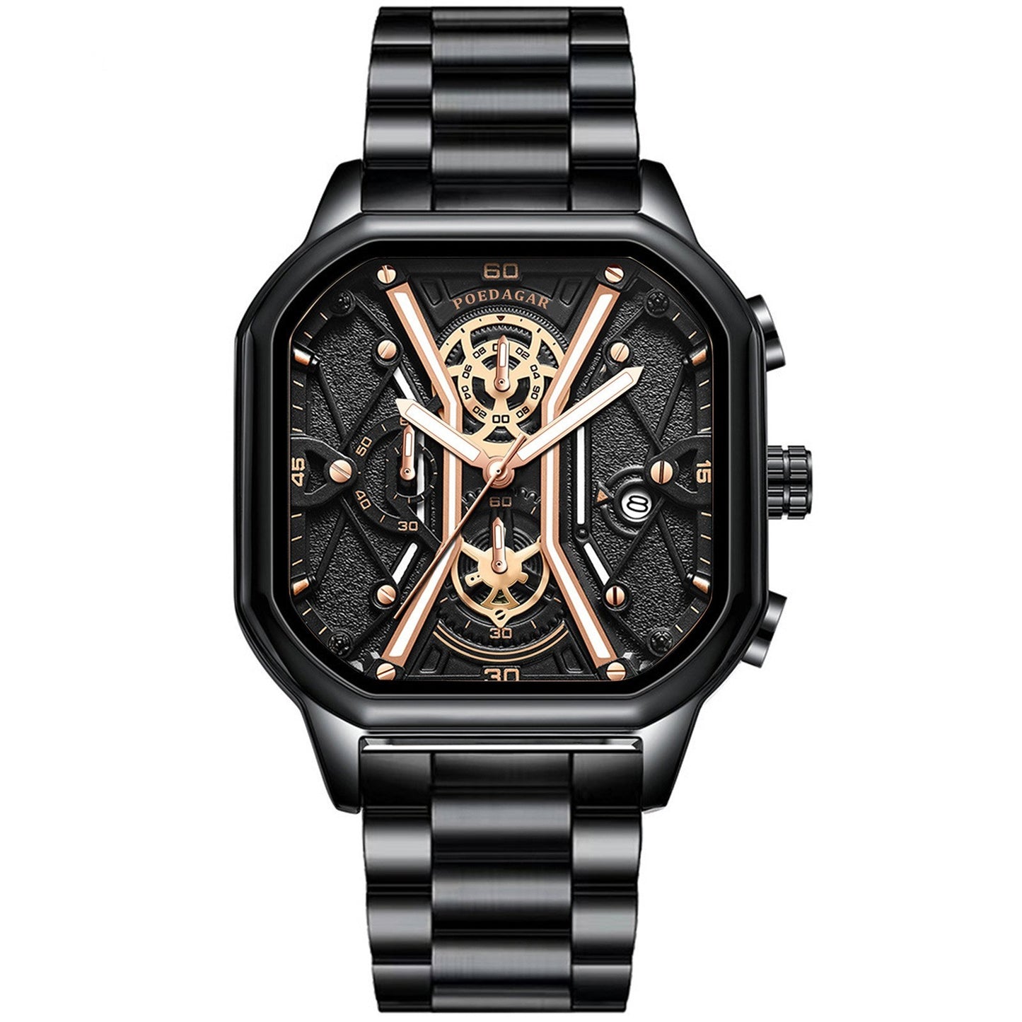 Reloj de cuarzo luminoso multifuncional para hombre