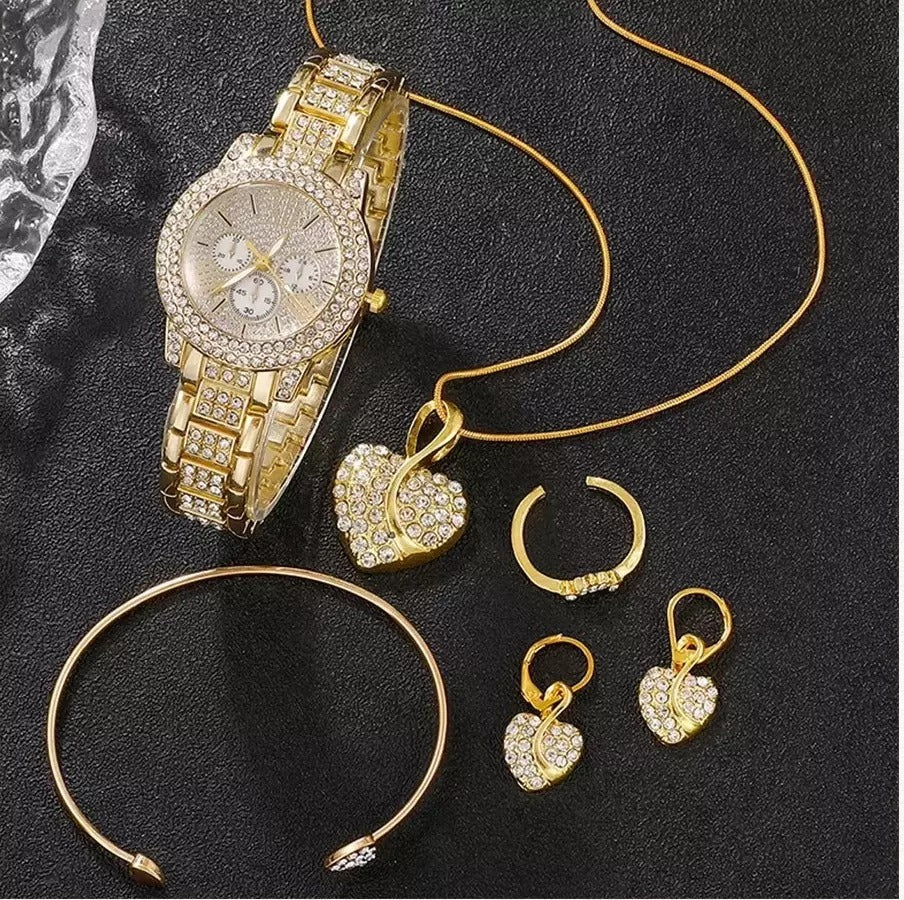 Reloj de pulsera de diamantes completo para mujer, reloj de cuarzo