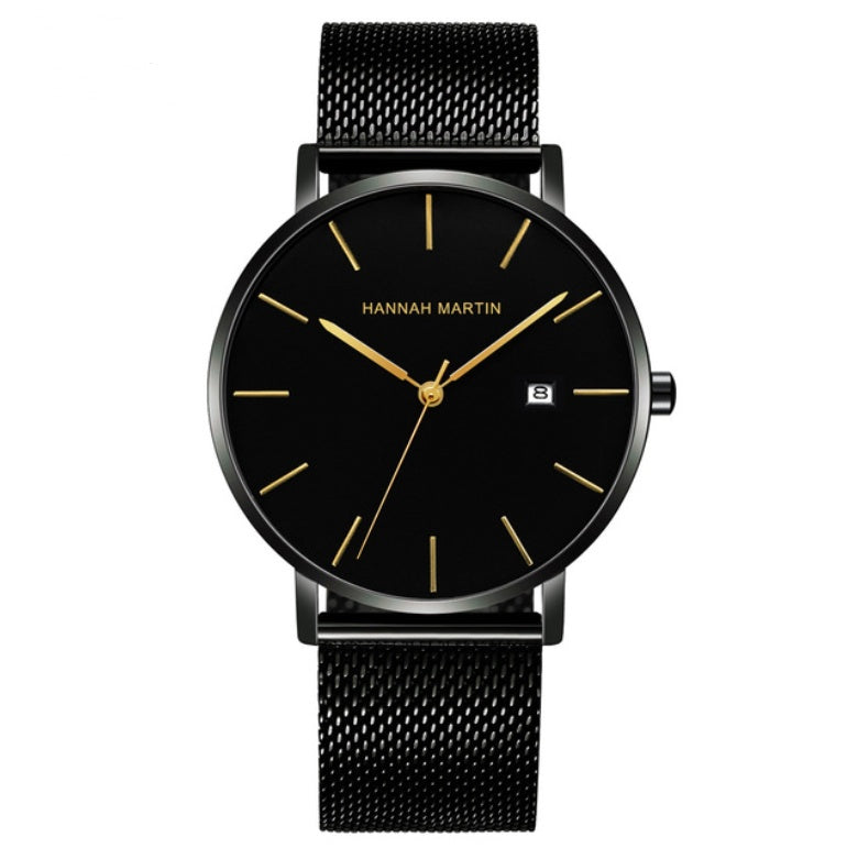 Stainless steel mesh belt quartz watch men
