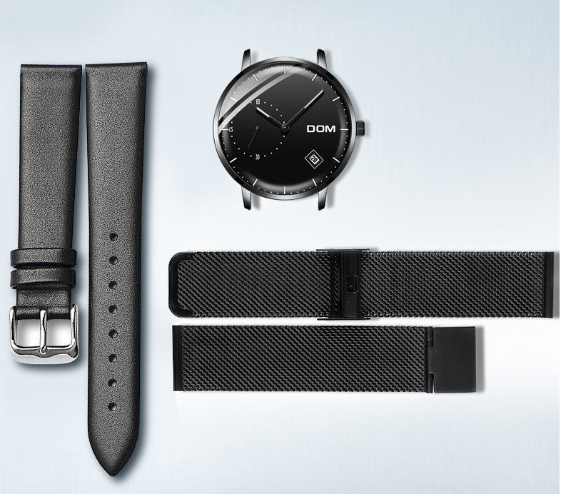 Men's simple quartz watch belt calendar anti-independent second hand sports men's watch