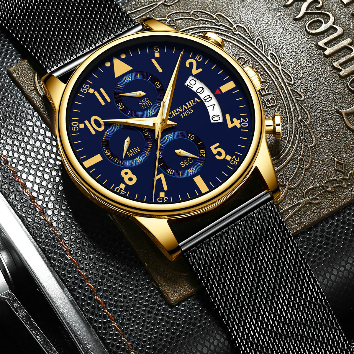 Simple Fashion Waterproof Men's Steel Strap Watch