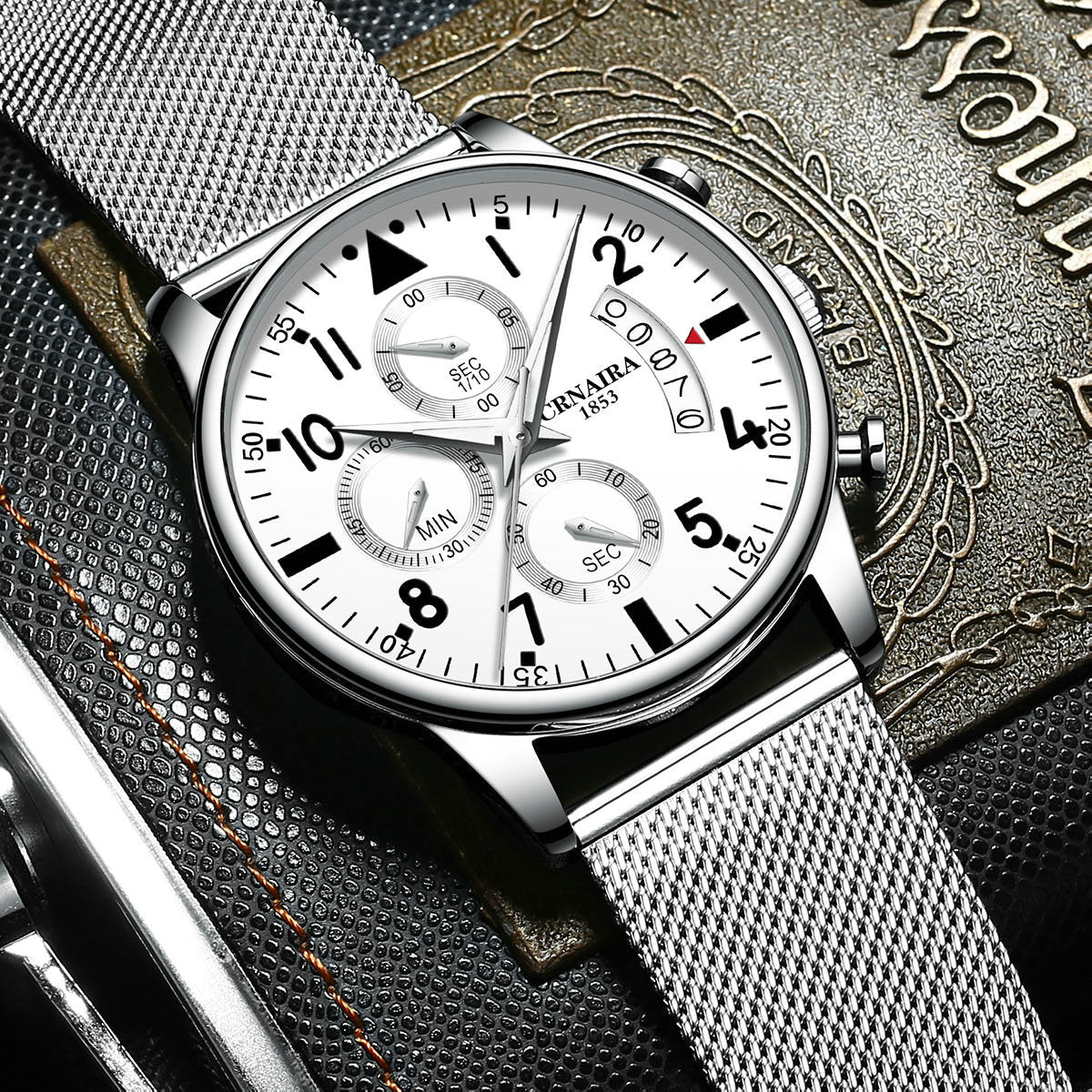 Simple Fashion Waterproof Men's Steel Strap Watch