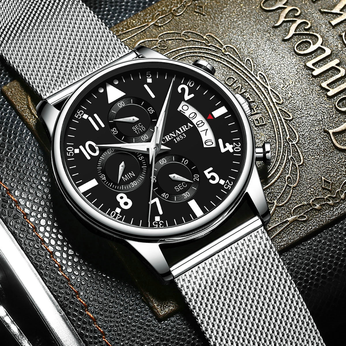 Simple Fashion Waterproof Men's Steel Strap Watch