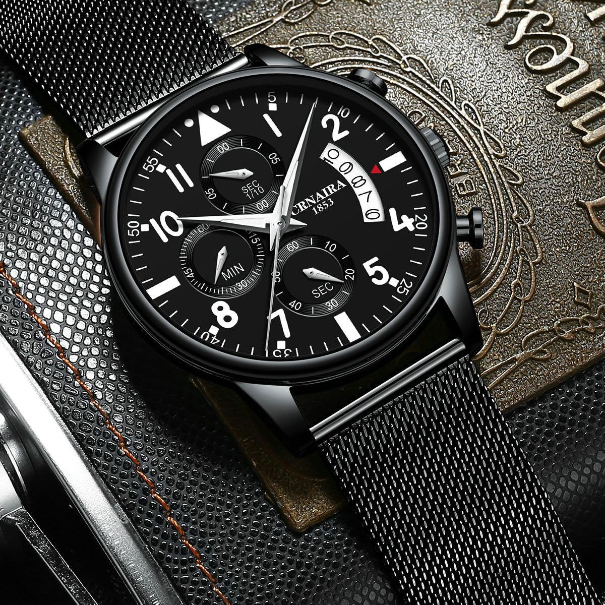 Simple Fashion Waterproof Men's Steel Strap Watch