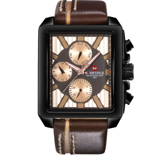 NAVIFORCE 9111 nuevo reloj para hombre reloj resistente al agua reloj de cuarzo multifunción de seis pines reloj para hombre