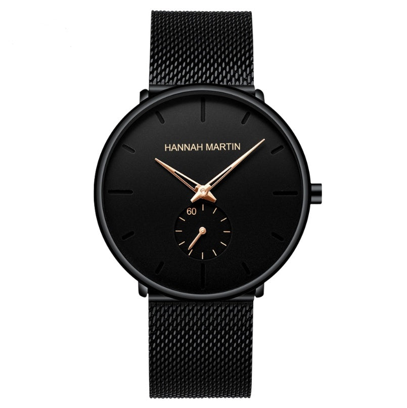 Reloj de cuarzo de acero inoxidable con esfera pequeña y malla de acero inoxidable para hombre, resistente al agua, autorizado por Amazon, oferta especial