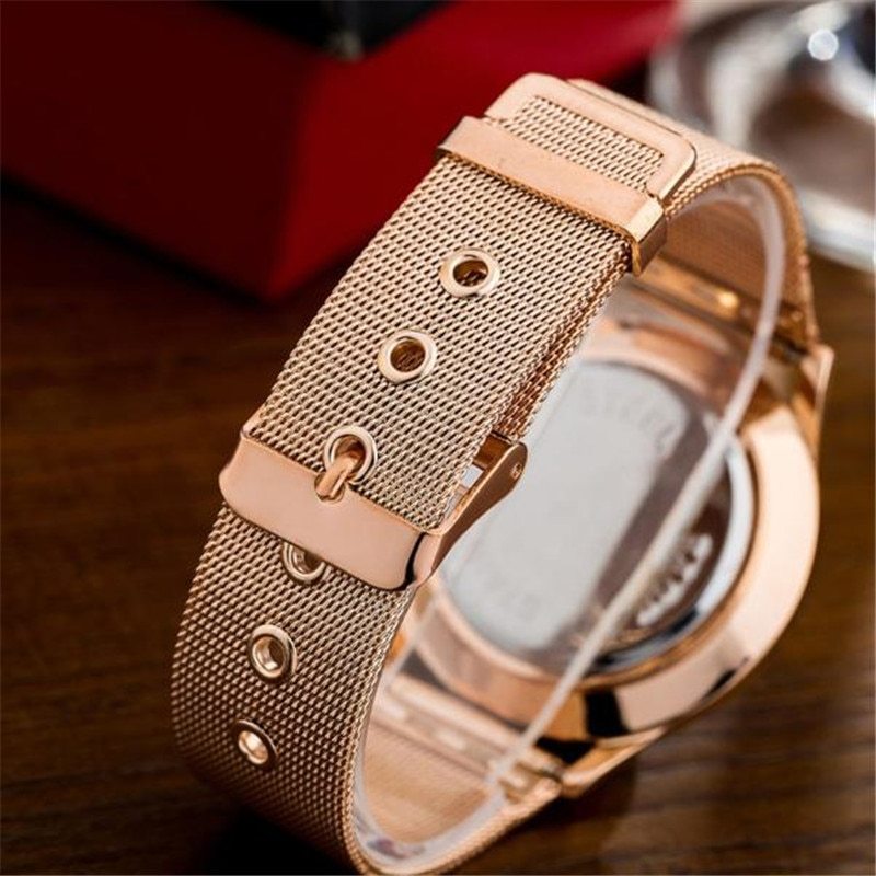 Reloj de malla con correa de aleación de moda, relojes unisex para mujer, reloj de cuarzo de estilo minimalista, reloj femenino, relojes para mujer