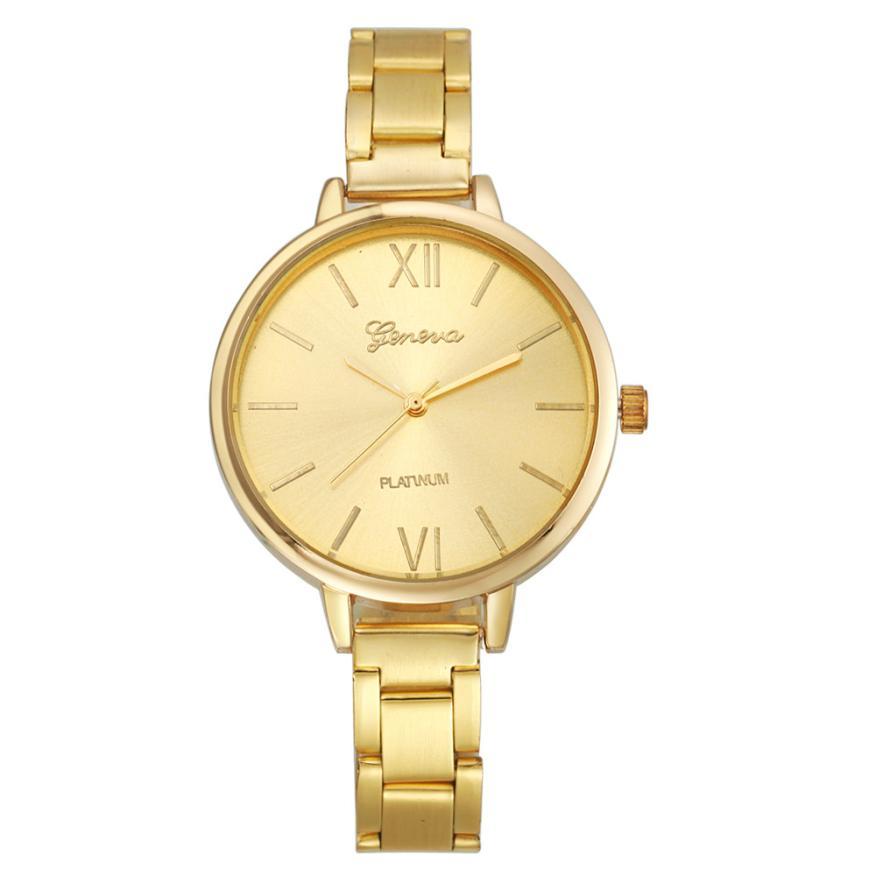Geneva Fine Strip Steel Alloy Watch Quartz Watch Ladies Watch