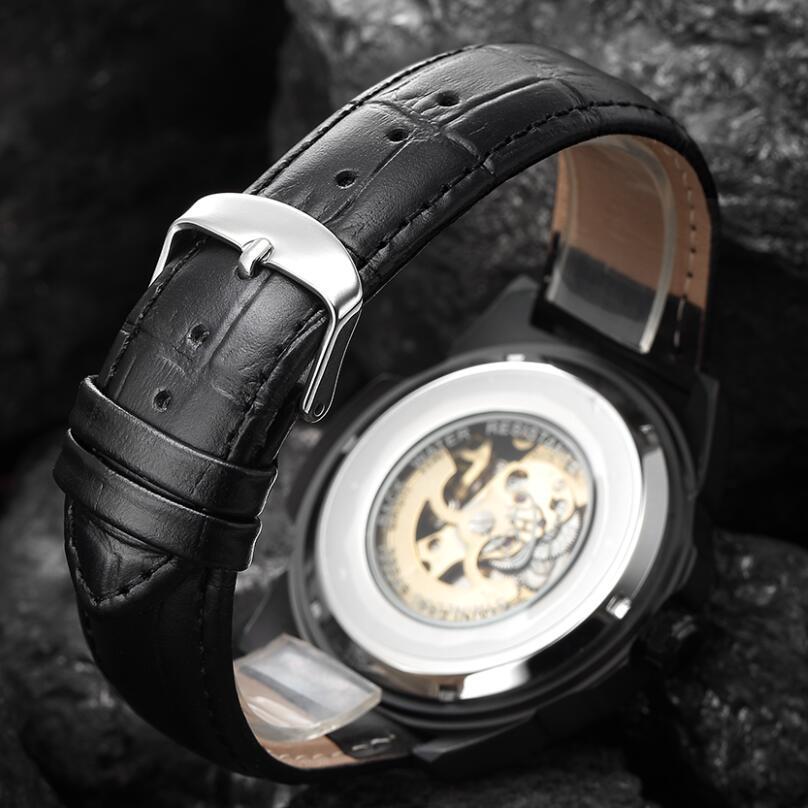 Men's Fashion Casual Hollow Nostalgic Style Automatic Mechanical Watch