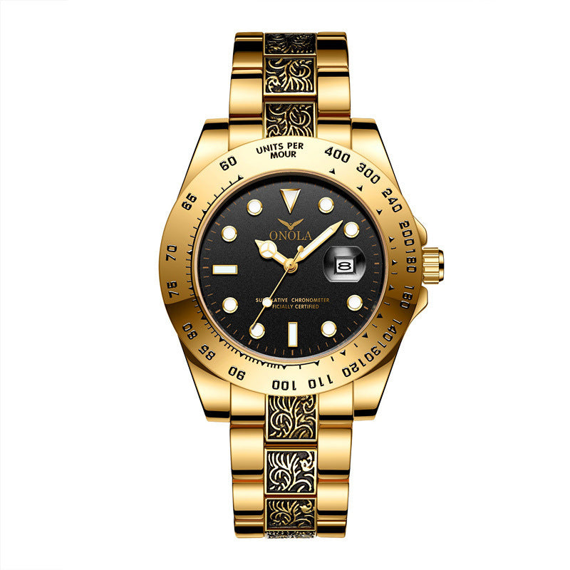 Men's steel band quartz watch