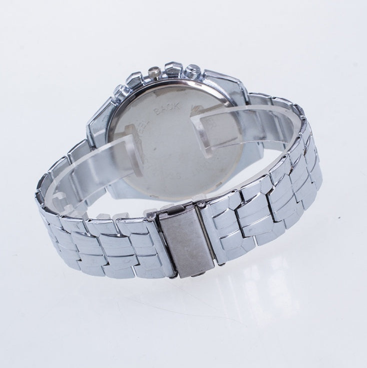 Relojes de acero inoxidable plateados a la moda para hombre, relojes de lujo de primera marca, relojes deportivos para hombre, relojes de pulsera casuales para hombre, reloj masculino