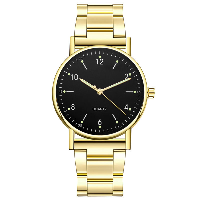 Reloj de cuarzo con correa de acero y luminoso de moda para hombre