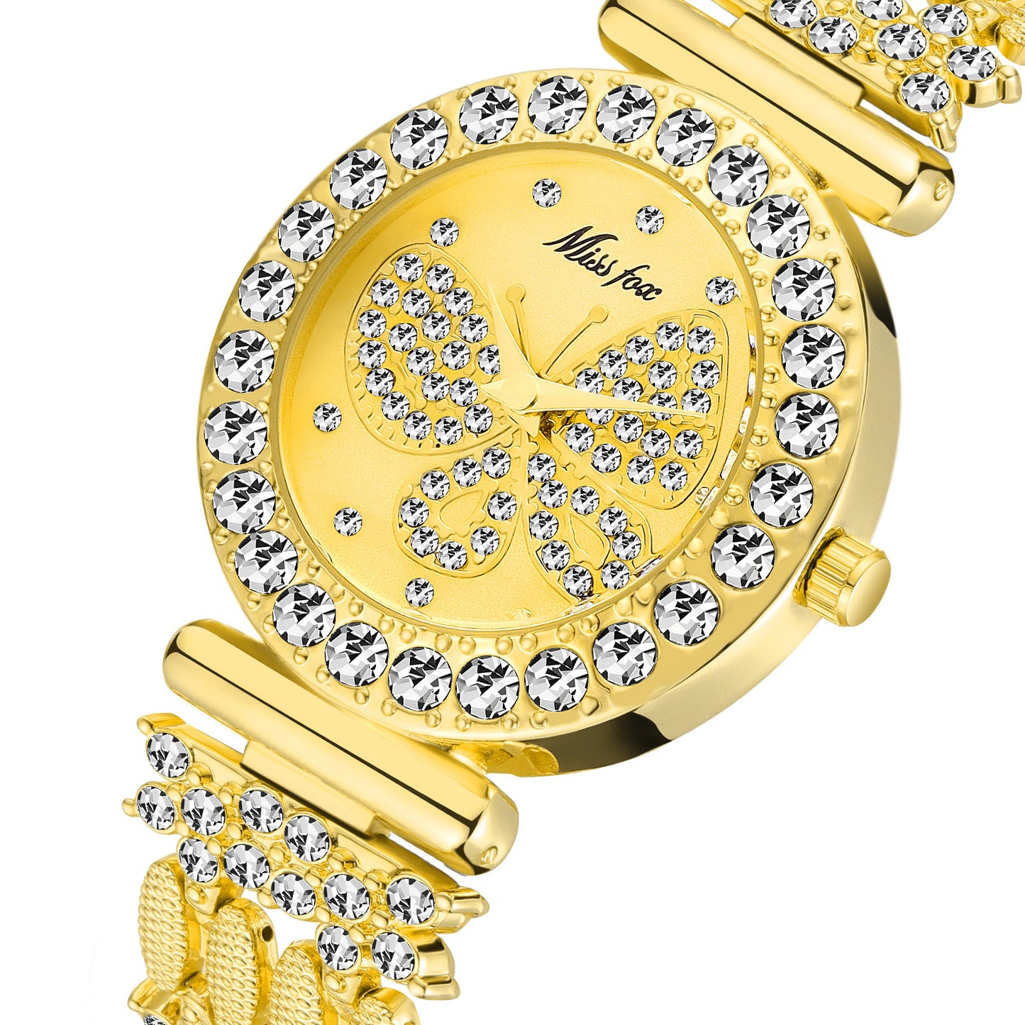 Reloj de cuarzo para mujer con mariposa de diamantes y temperamento de moda
