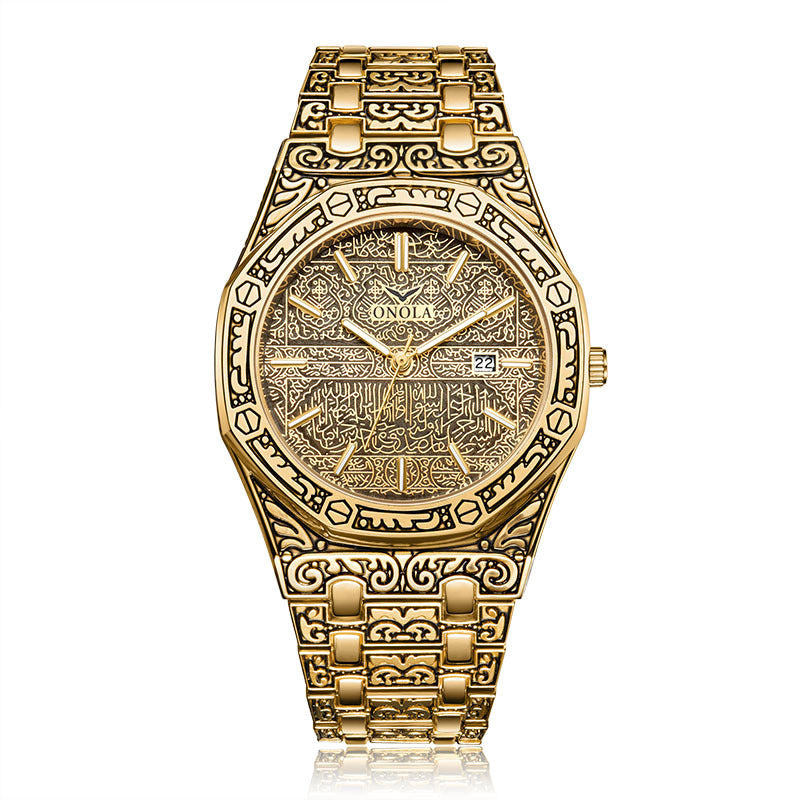 Waterproof steel band watch