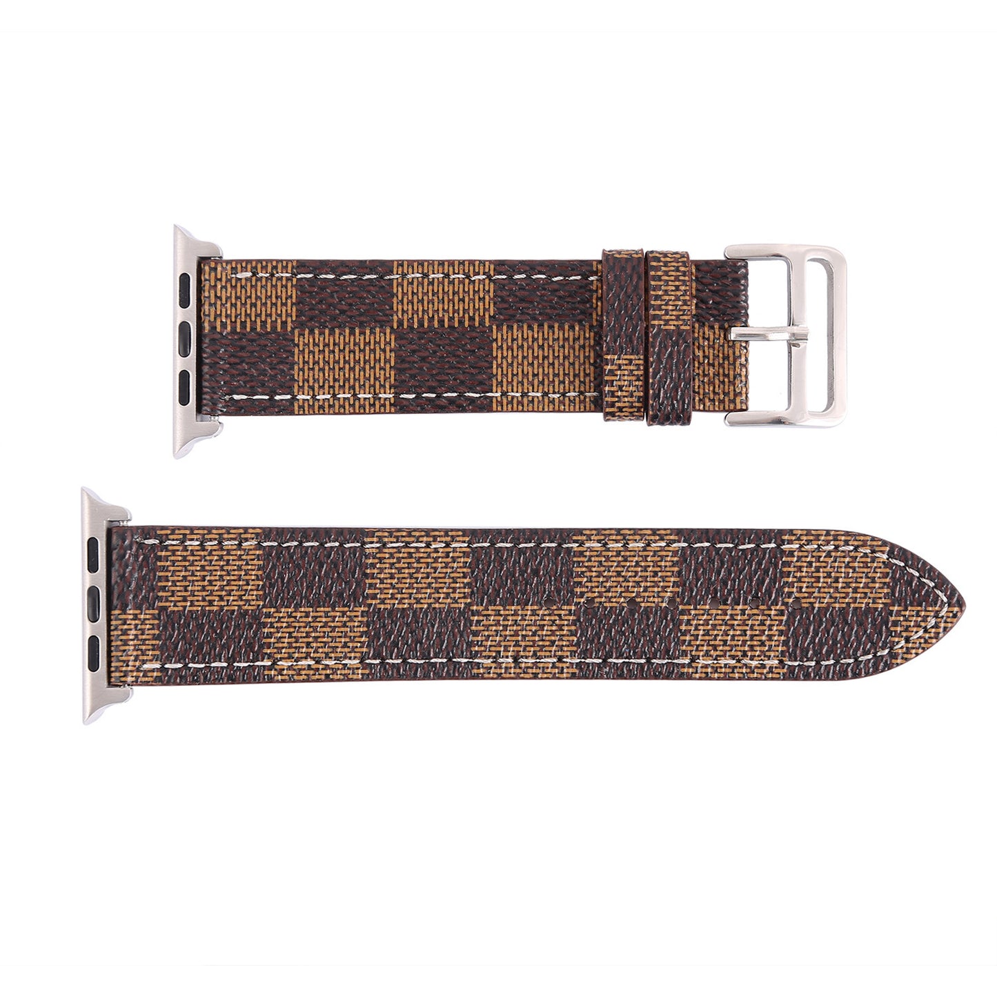 Compatible con Apple, correa de reloj, correa de iWatch, correa de cuero a cuadros para iWatch