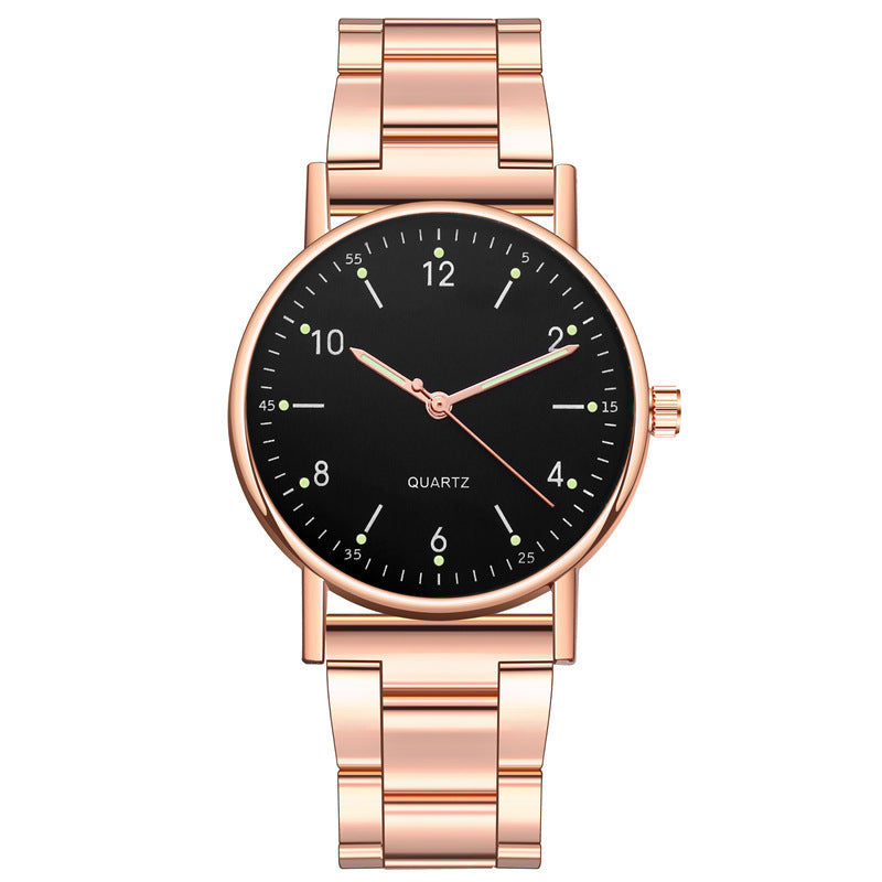 Reloj de cuarzo con correa de acero y luminoso de moda para hombre