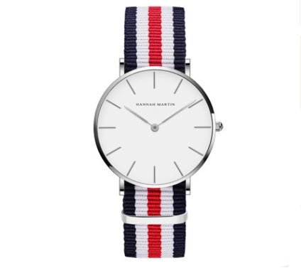 Reloj de cuarzo ultrafino con correa negra, informal, resistente al agua, para hombre y mujer