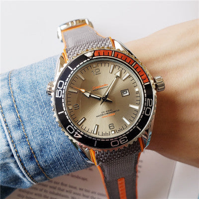 Quartz watch black casual men's European round watch