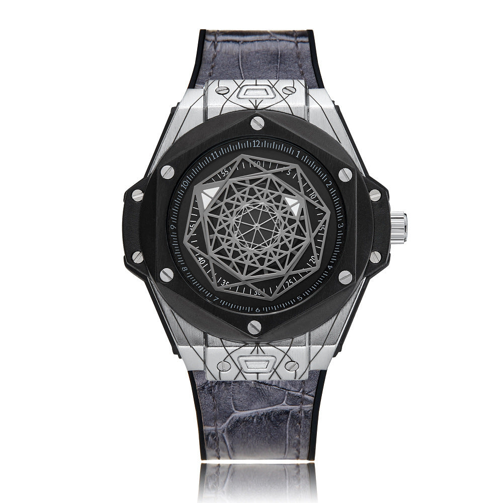 Creative Personality Men's Watch Big Bang Tattoo Spider Web Rubber Non-mechanical Male Student Watch
