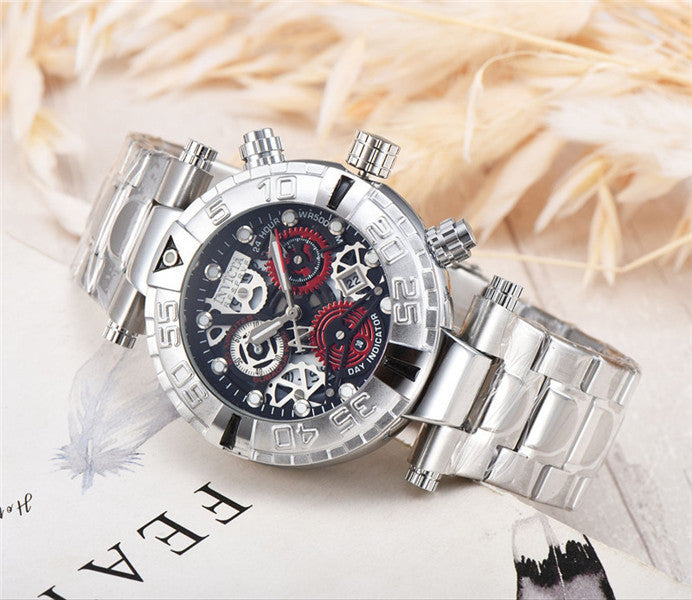 High Quality Foreign Trade Large Dial Steel Band Quartz Men's Watch