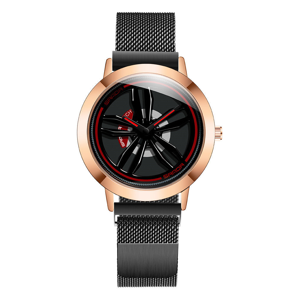 Sanda car wheel quartz watch