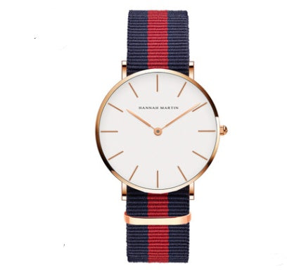 Reloj de cuarzo ultrafino con correa negra, informal, resistente al agua, para hombre y mujer