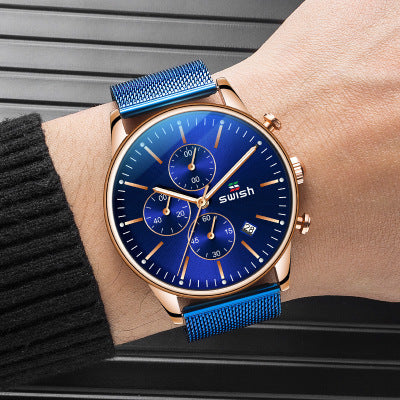 Steel band men's watch