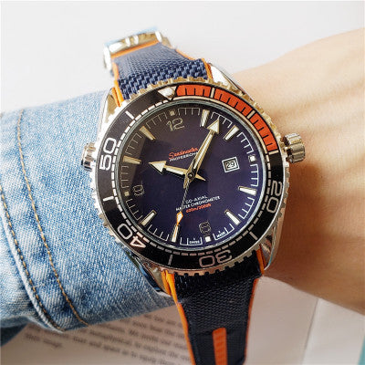 Quartz watch black casual men's European round watch