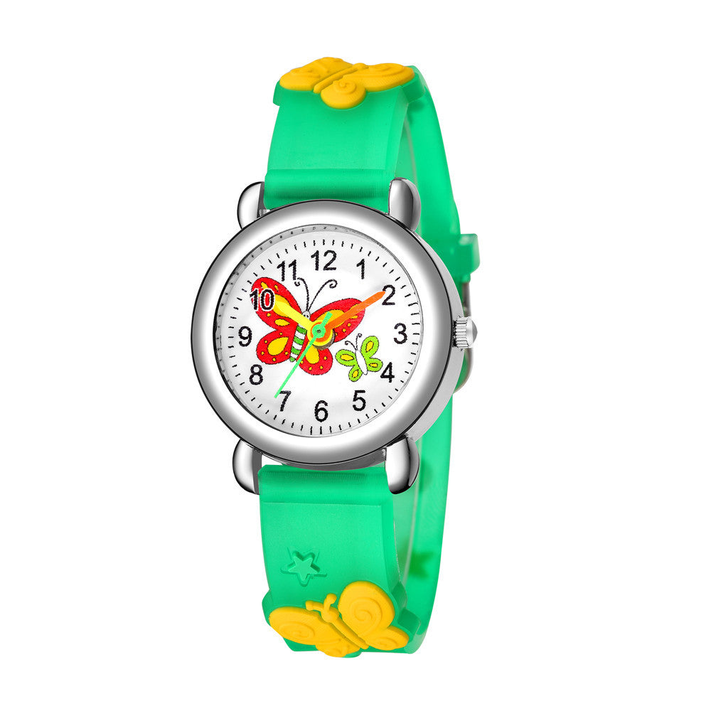 Reloj para niños con bonito diseño de mariposas, reloj de cuarzo