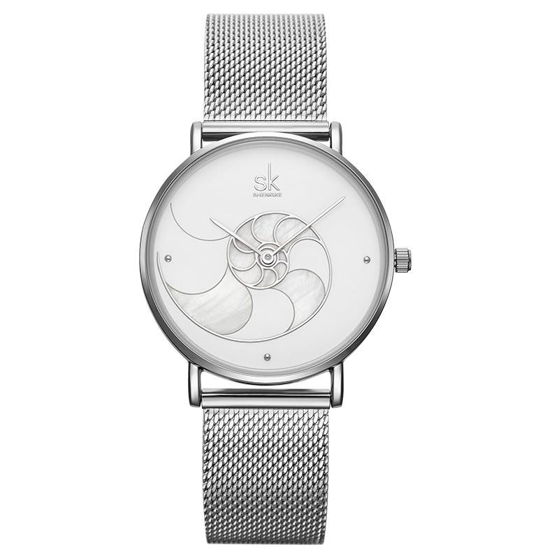 Reloj de cuarzo para mujer, pulsera de malla para mujer