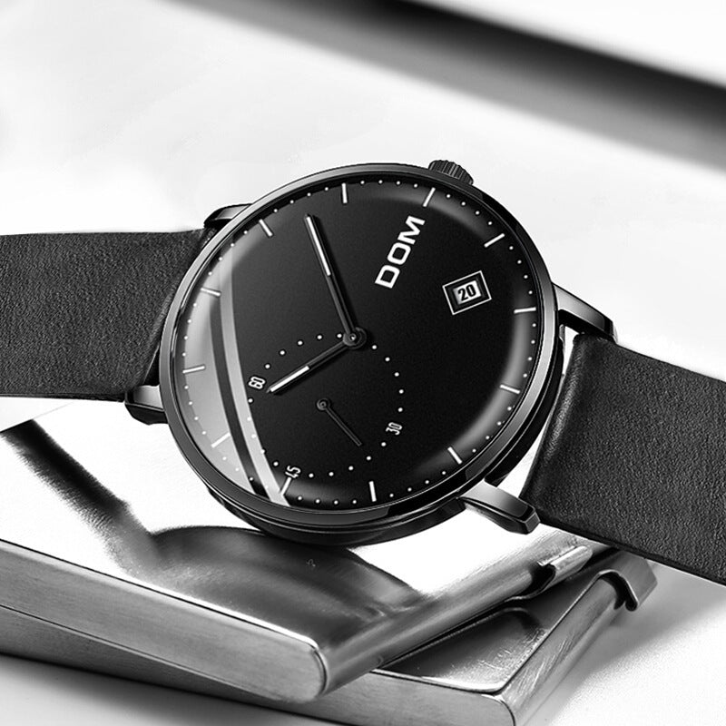 Men's simple quartz watch belt calendar anti-independent second hand sports men's watch