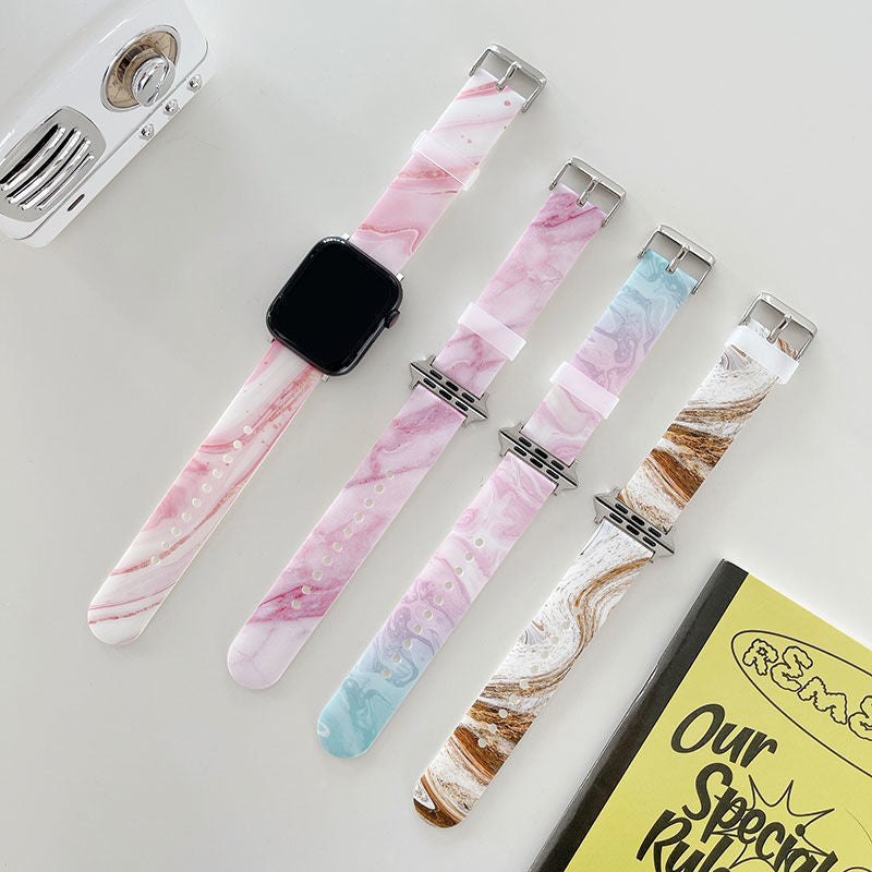 Strap Printed Marbled Silicone Watch