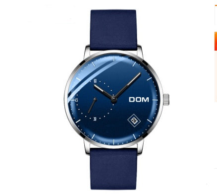 Men's simple quartz watch belt calendar anti-independent second hand sports men's watch