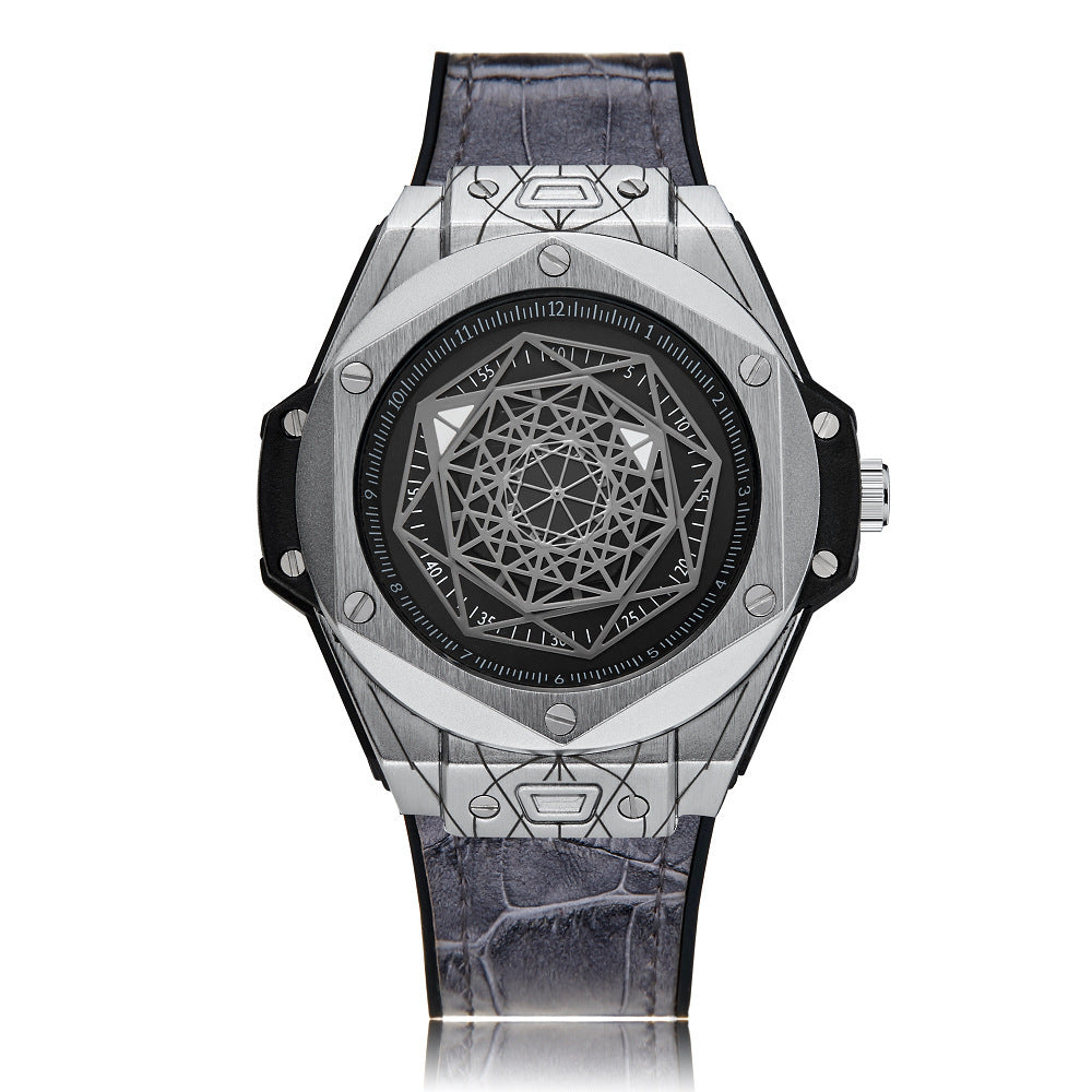 Creative Personality Men's Watch Big Bang Tattoo Spider Web Rubber Non-mechanical Male Student Watch