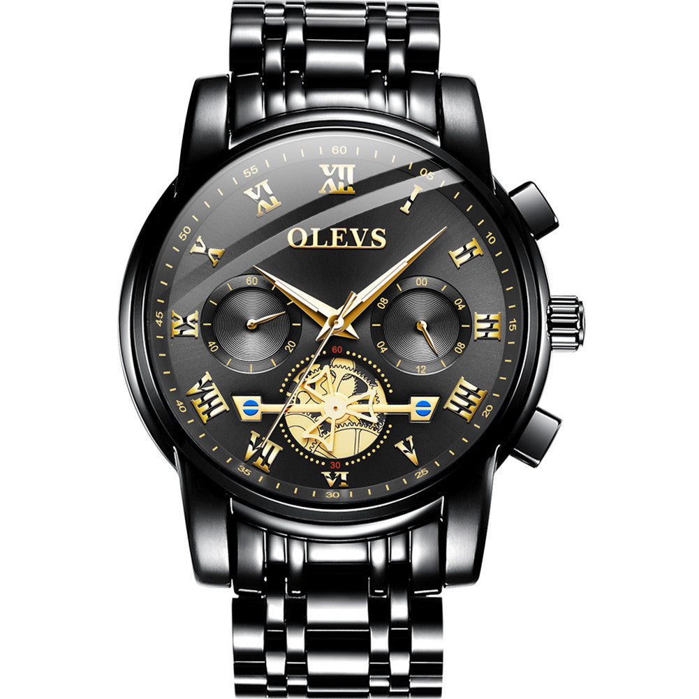 Hollow waterproof quartz watch