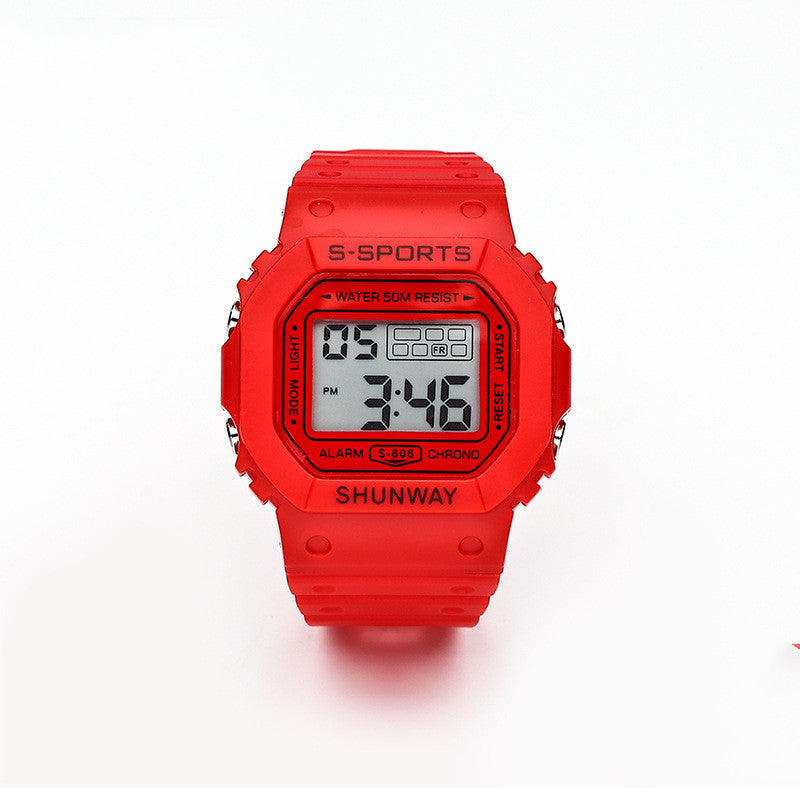 Reloj electrónico cuadrado pequeño para estudiantes, luminoso, resistente al agua