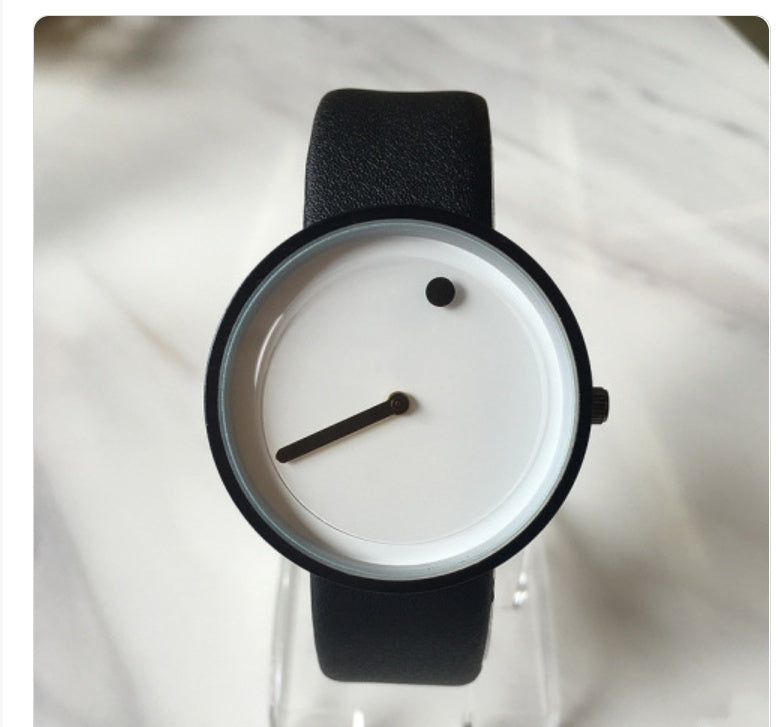 Reloj de cuarzo para amantes de hombres y mujeres con marea neutra y movimiento de moda coreana con personalidad de concepto creativo simple sin puntero