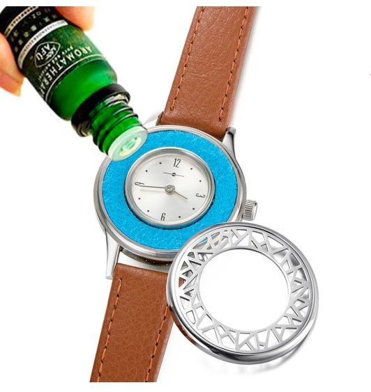 Stainless steel aromatherapy watch
