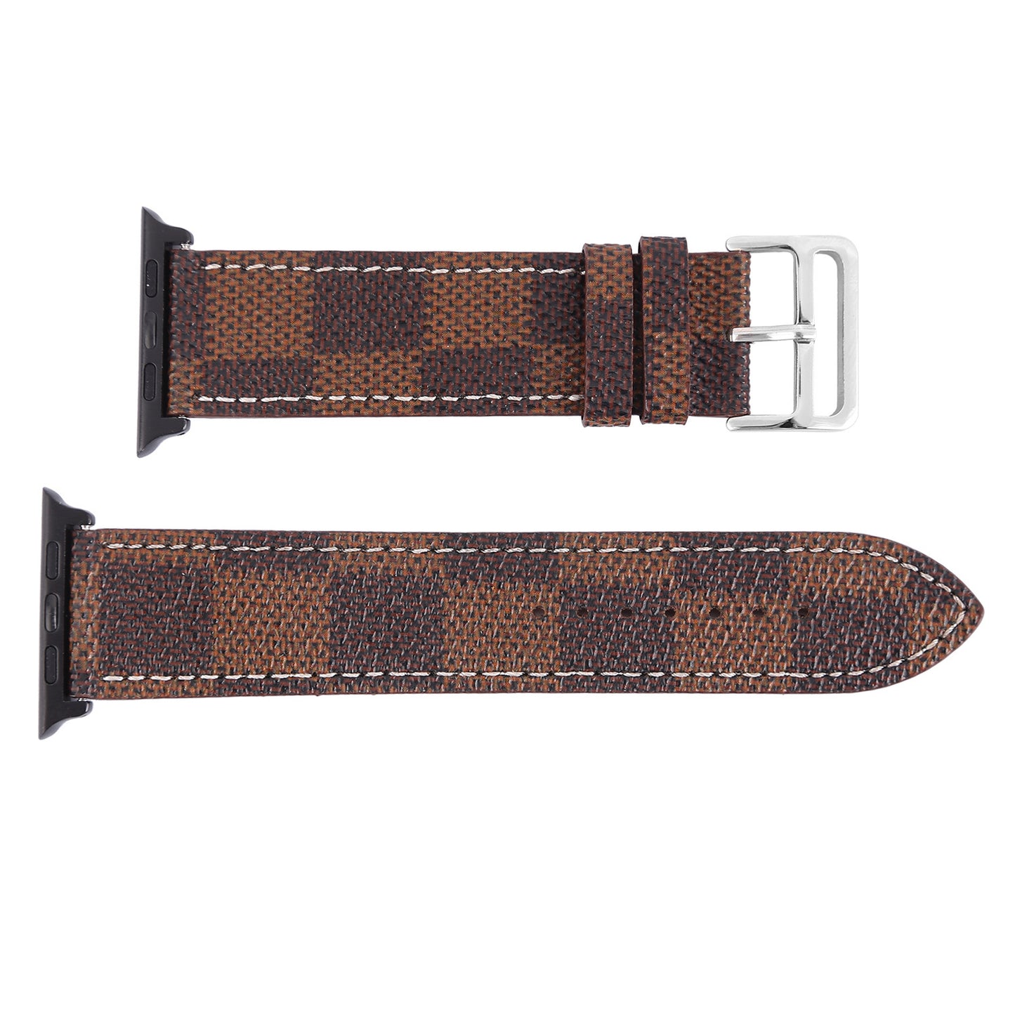 Compatible con Apple, correa de reloj, correa de iWatch, correa de cuero a cuadros para iWatch