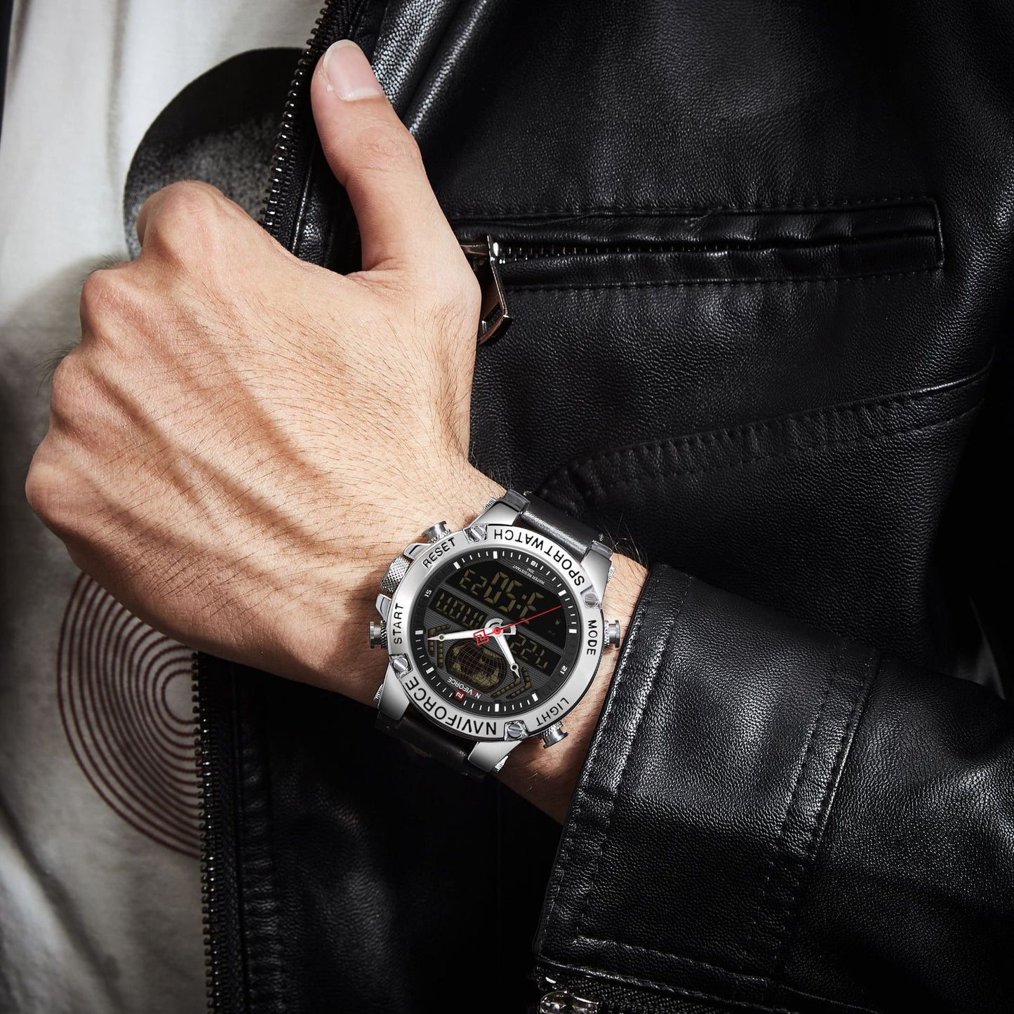 Watch large dial double display electronic quartz