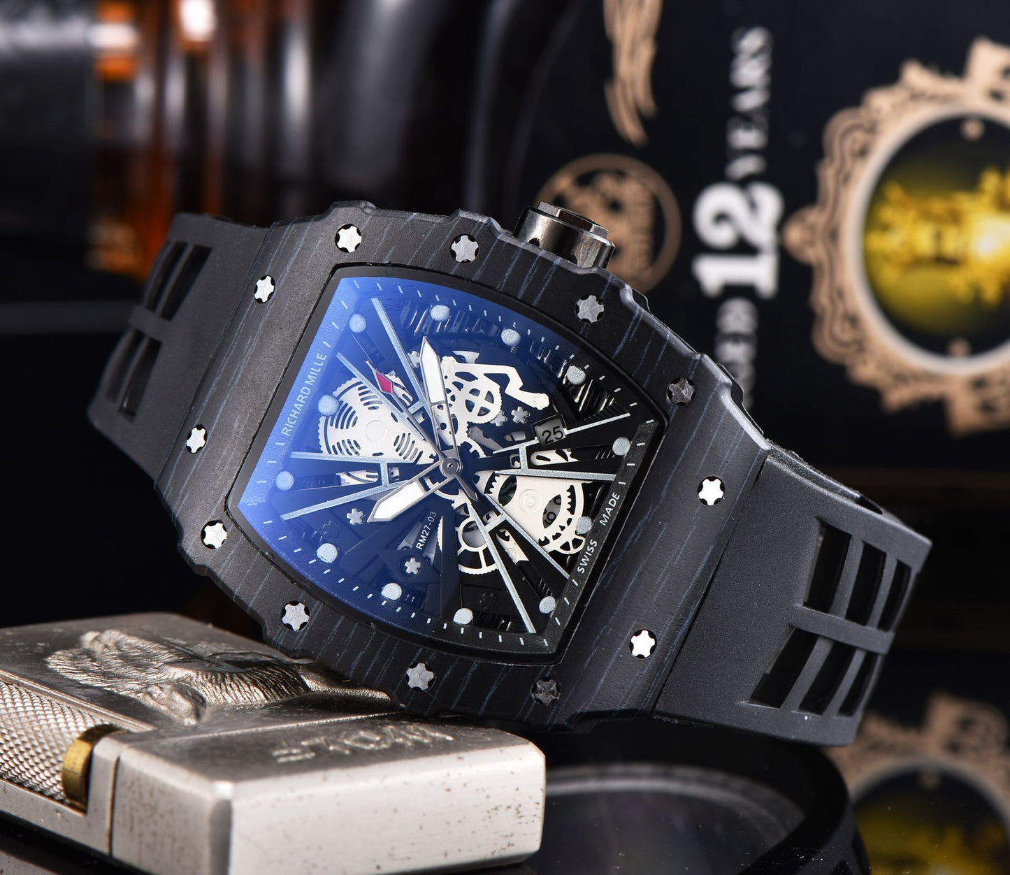 Reloj de cuarzo de silicona con forma de flor hueca