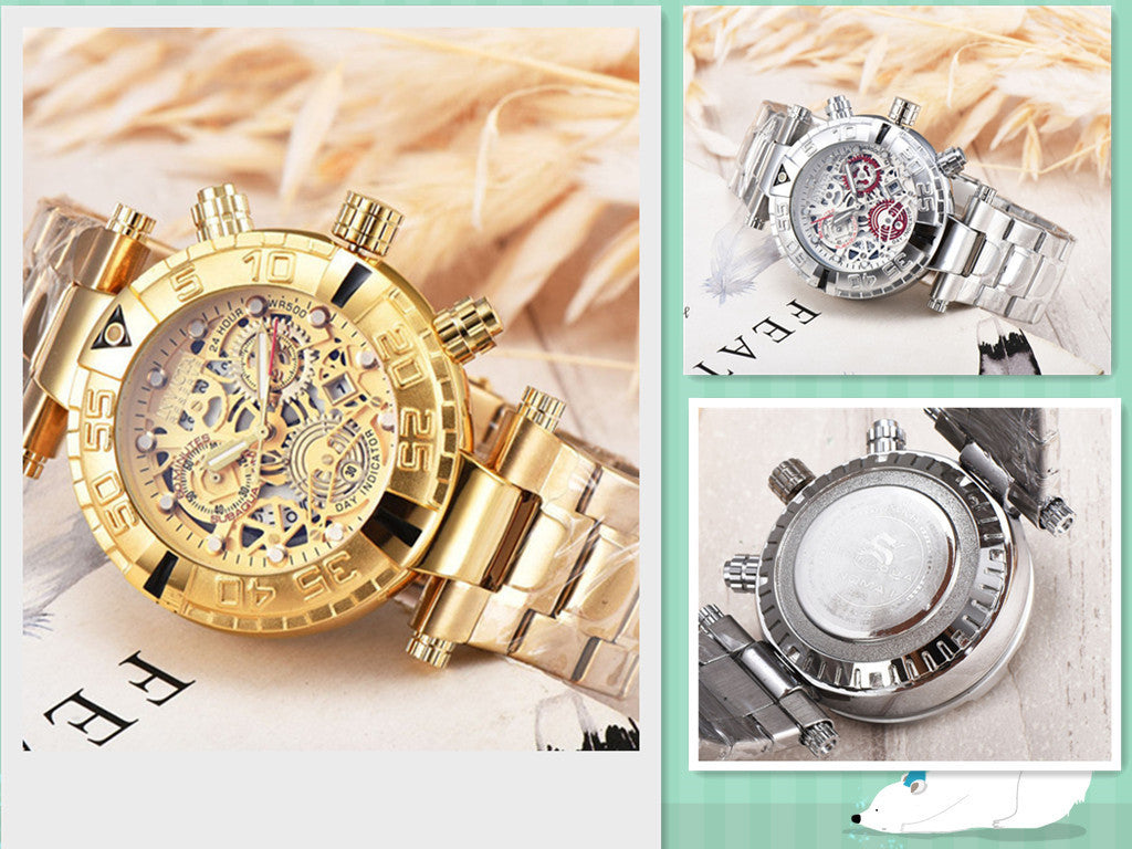 High Quality Foreign Trade Large Dial Steel Band Quartz Men's Watch