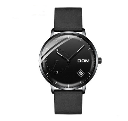 Men's simple quartz watch belt calendar anti-independent second hand sports men's watch